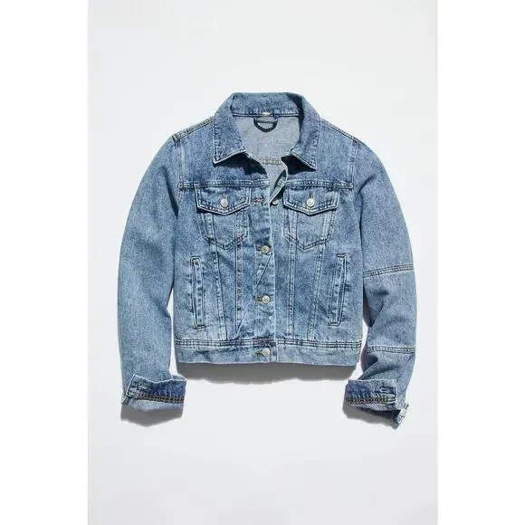 #290 NWT- Free People x We‎ The Free Rumors Denim Trucker Jacket SIze:SM